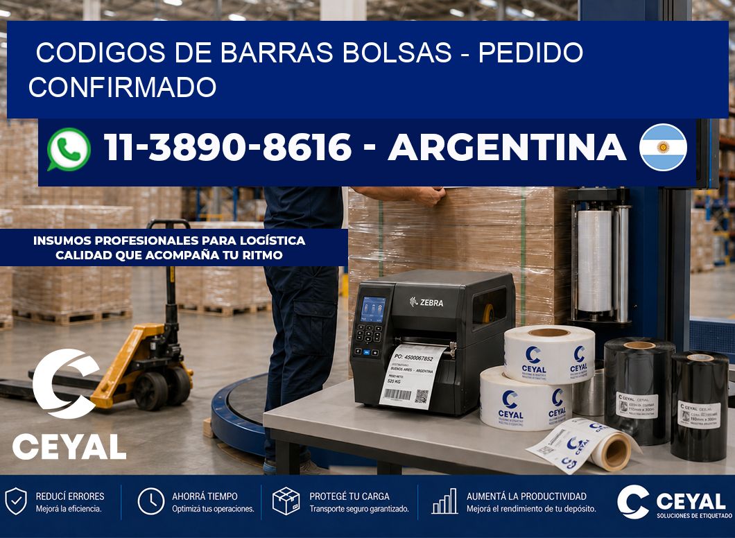 codigos de barras bolsas - Pedido confirmado
