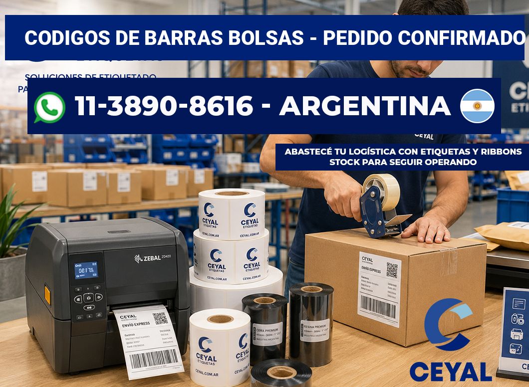 codigos de barras bolsas – Pedido confirmado