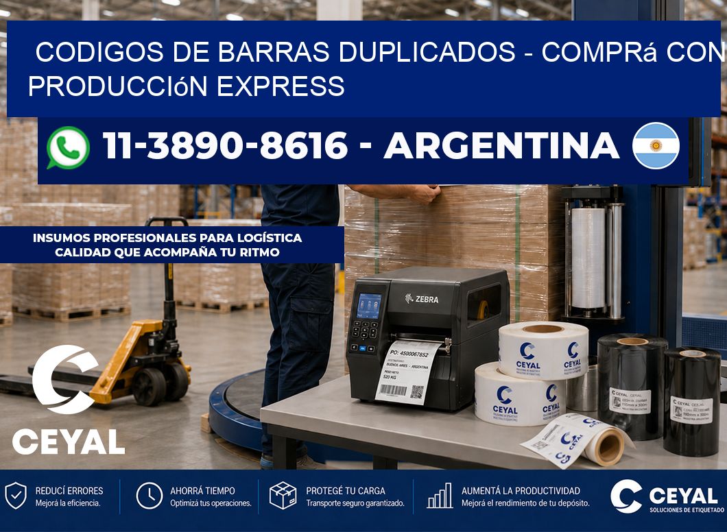 codigos de barras duplicados - Comprá con producción express