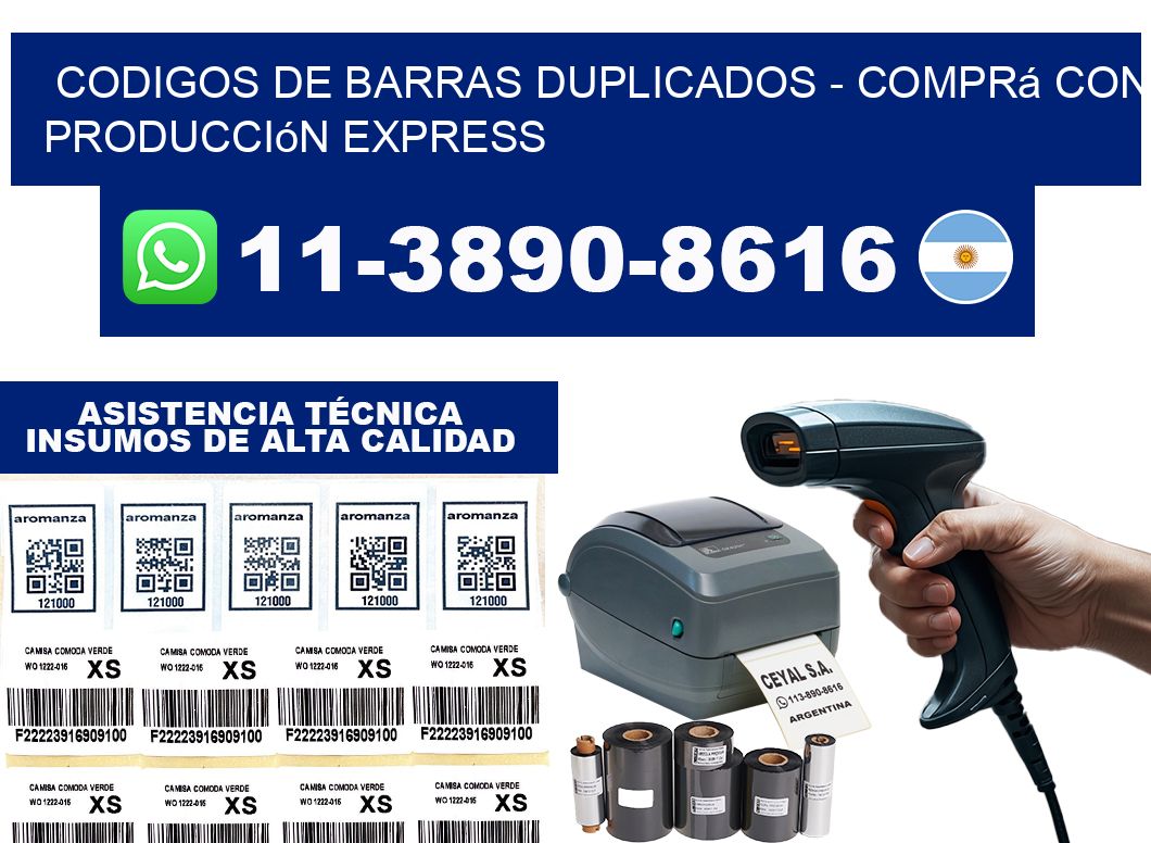 codigos de barras duplicados - Comprá con producción express