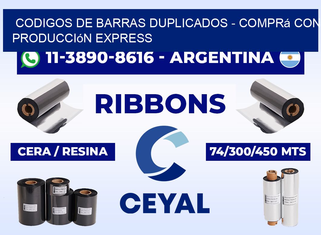 codigos de barras duplicados - Comprá con producción express