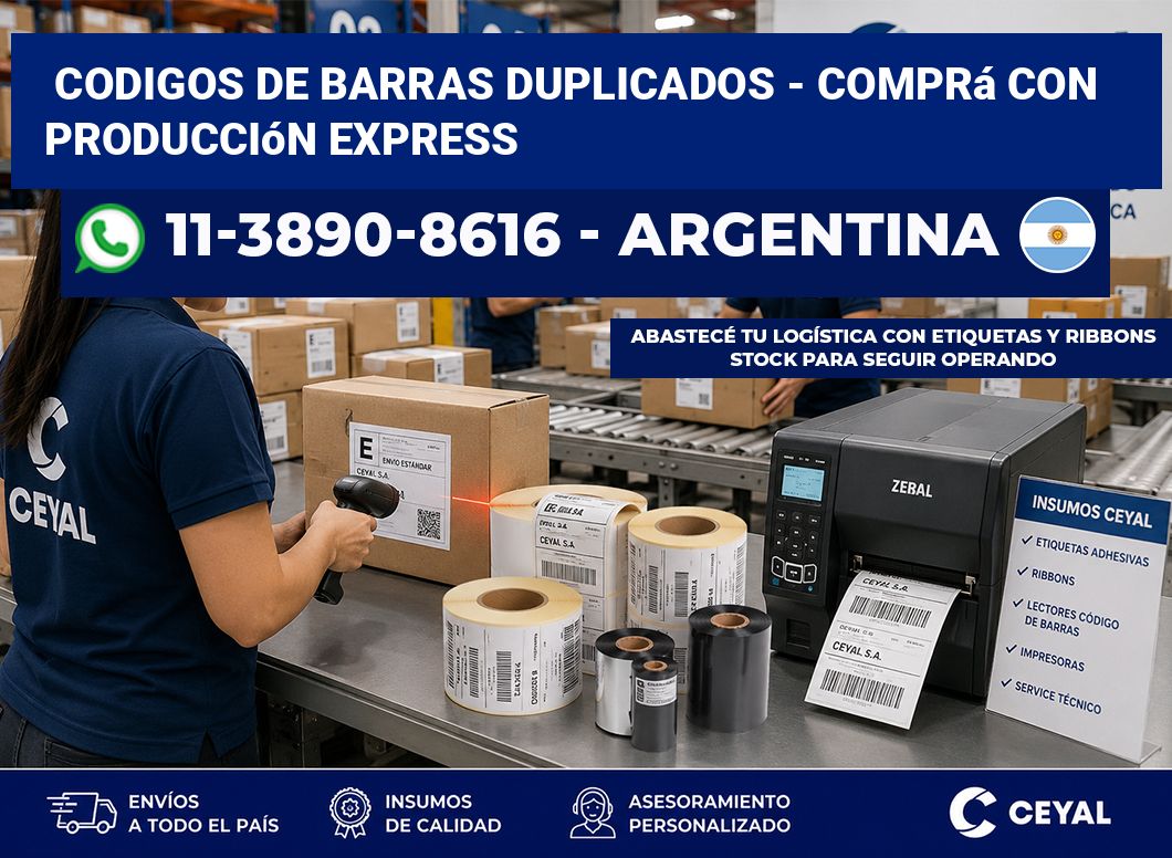 codigos de barras duplicados – Comprá con producción express