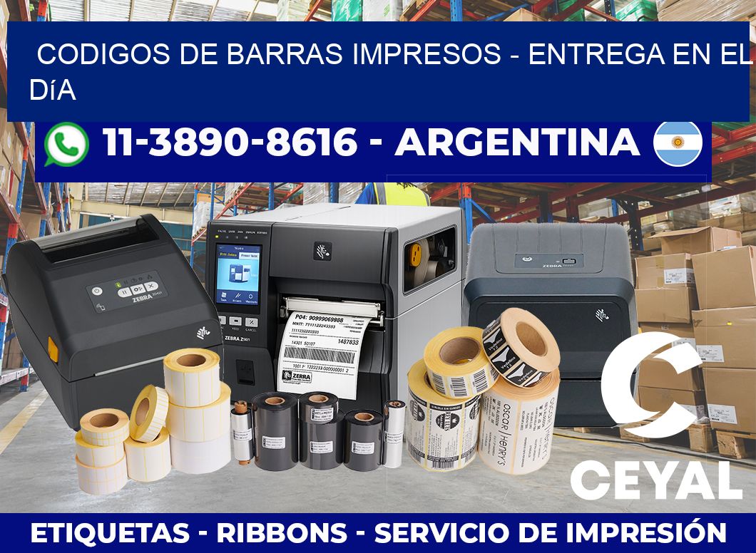 codigos de barras impresos - Entrega en el día