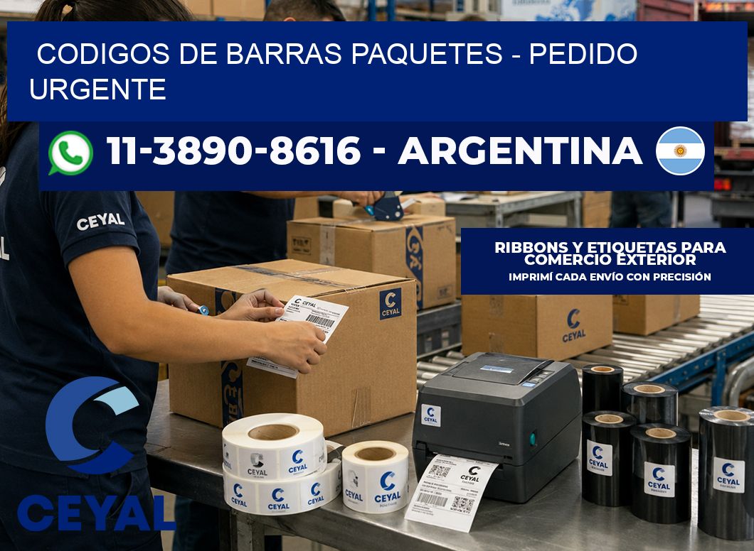 codigos de barras paquetes - Pedido urgente