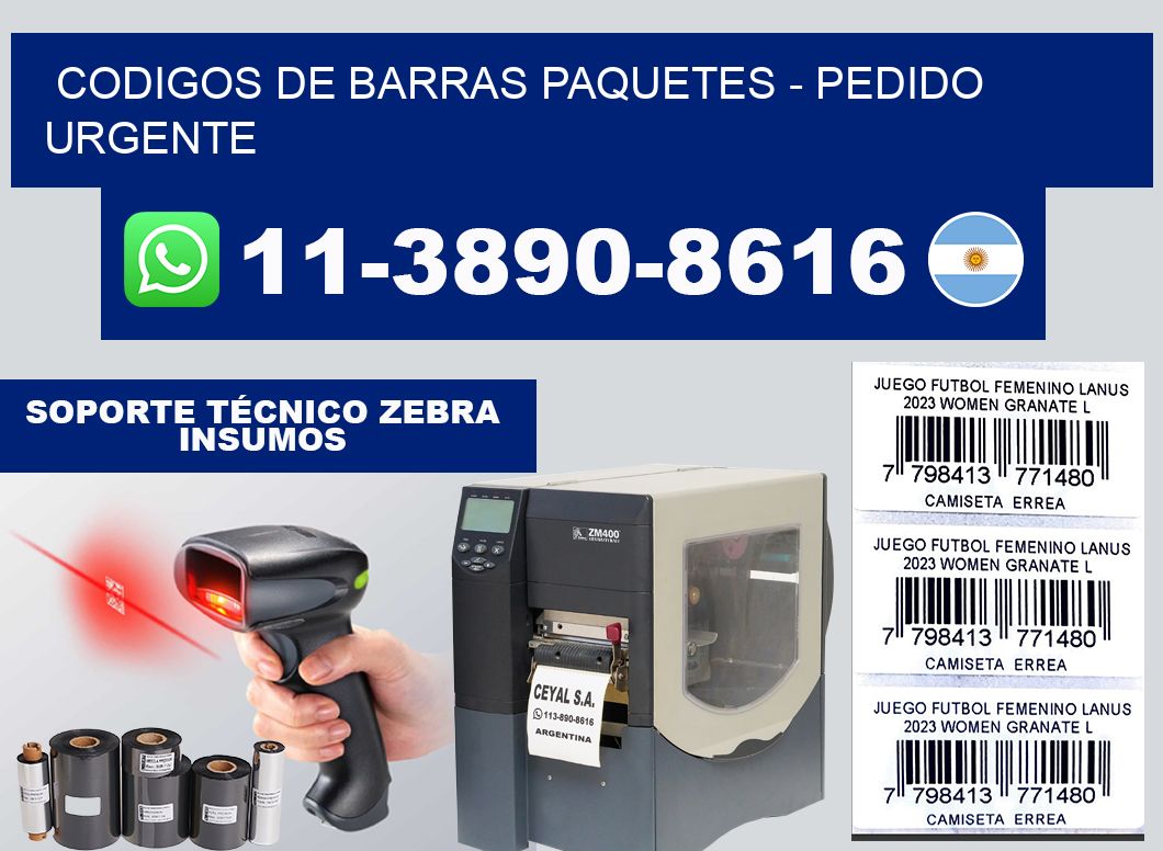 codigos de barras paquetes - Pedido urgente