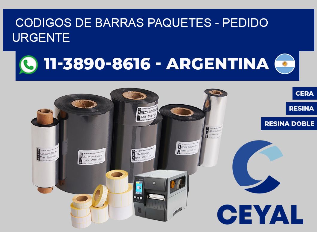 codigos de barras paquetes - Pedido urgente