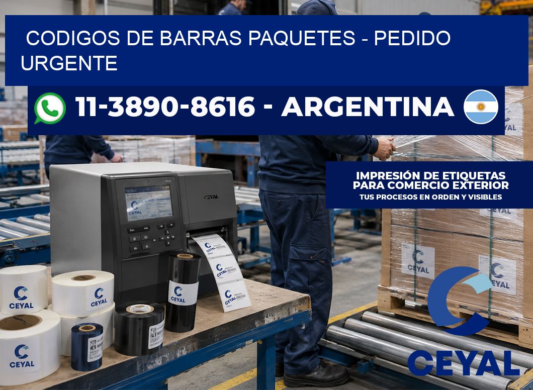 codigos de barras paquetes – Pedido urgente