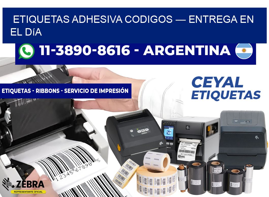 etiquetas adhesiva codigos — Entrega en el día