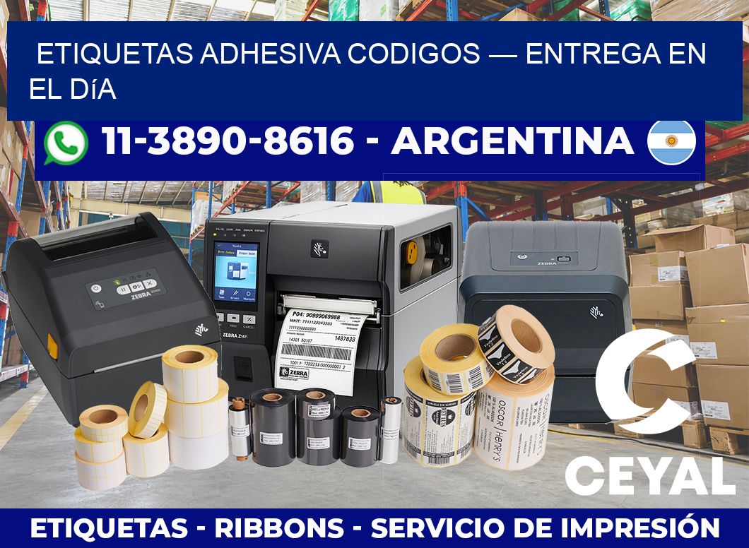etiquetas adhesiva codigos — Entrega en el día