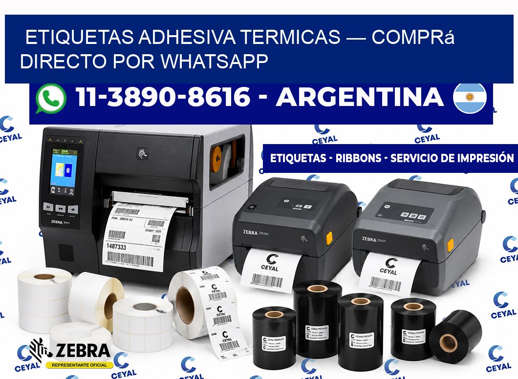 etiquetas adhesiva termicas — Comprá directo por WhatsApp