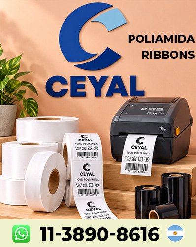 ETIQUETAS TERMICAS EN ROLLO CON RIBBON - Pedí para seguir produciendo