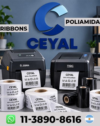ETIQUETAS TERMICAS EN ROLLO CON RIBBON - Prepará tu reposición